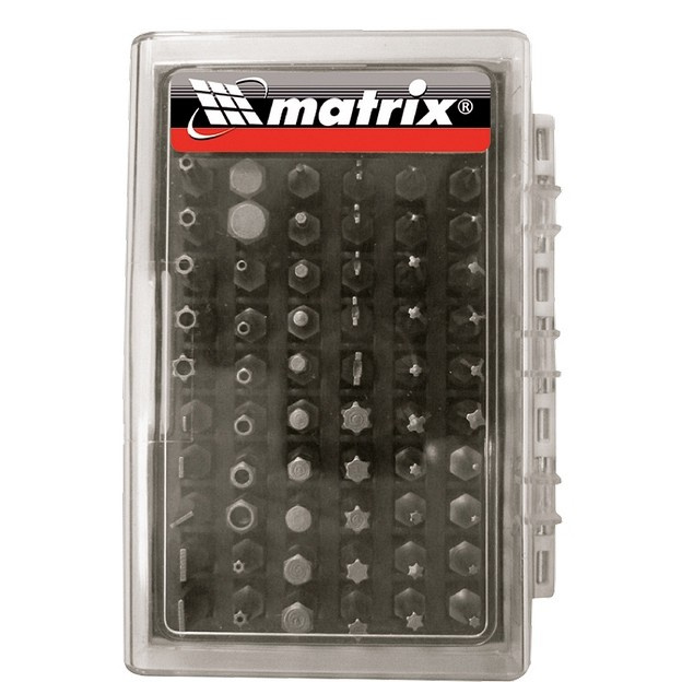 Набор бит с магнитным держателем, CrV,61шт//MATRIX